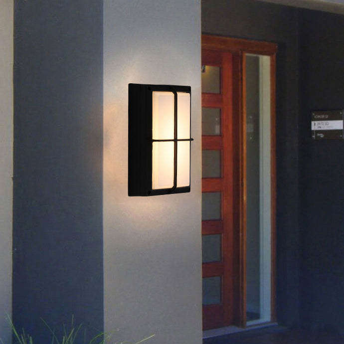 Modern Minimalist Aluminum & PC Grid-Shaped Waterproof LED Outdoor Wall Light For Patio & Balcony