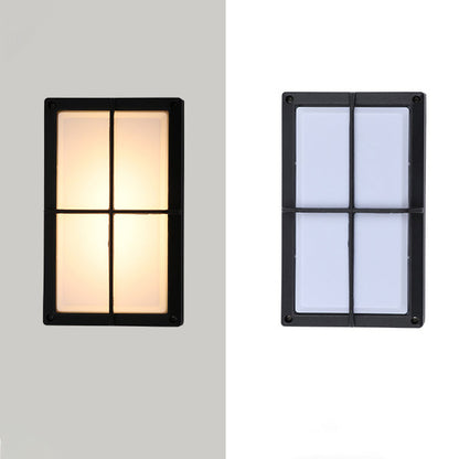 Modern Minimalist Aluminum & PC Grid-Shaped Waterproof LED Outdoor Wall Light For Patio & Balcony