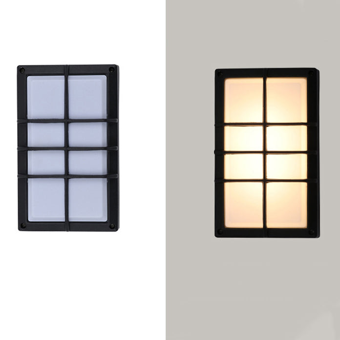 Modern Minimalist Aluminum & PC Grid-Shaped Waterproof LED Outdoor Wall Light For Patio & Balcony