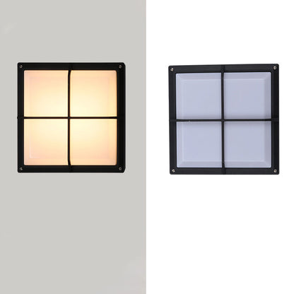 Modern Minimalist Aluminum & PC Square Waterproof LED Outdoor Wall Light For Patio & Balcony
