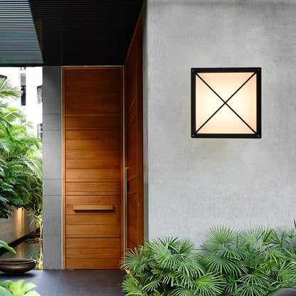 Modern Minimalist Aluminum & PC Square Waterproof LED Outdoor Wall Light For Patio & Balcony
