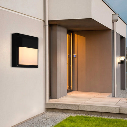 Modern Minimalist Aluminum & PC Square Waterproof LED Outdoor Wall Light For Patio & Balcony
