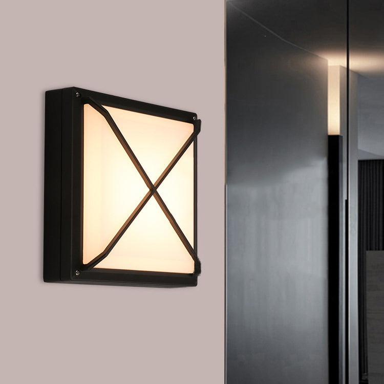 Modern Minimalist Aluminum & PC Square Waterproof LED Outdoor Wall Light For Patio & Balcony