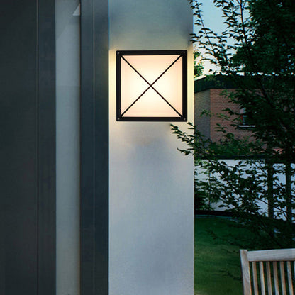 Modern Minimalist Aluminum & PC Square Waterproof LED Outdoor Wall Light For Patio & Balcony