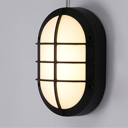 Modern Minimalist Aluminum & PC Oval LED Outdoor Wall Light, Waterproof For Patio & Balcony