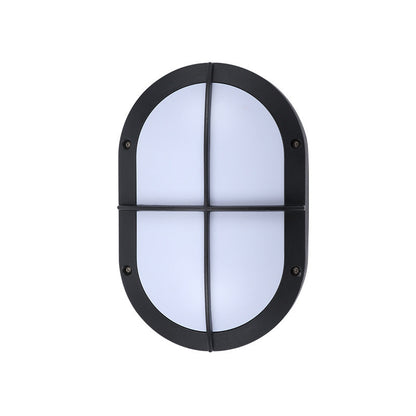 Modern Minimalist Aluminum & PC Oval LED Outdoor Wall Light, Waterproof For Patio & Balcony