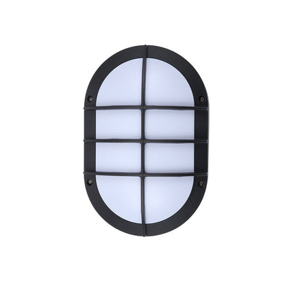 Modern Minimalist Aluminum & PC Oval LED Outdoor Wall Light, Waterproof For Patio & Balcony