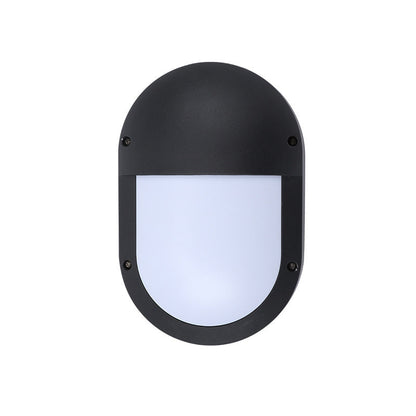 Modern Minimalist Aluminum & PC Oval LED Outdoor Wall Light, Waterproof For Patio & Balcony