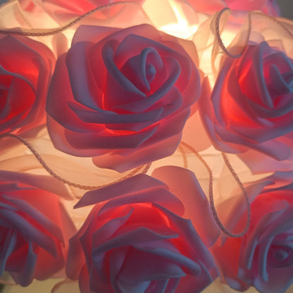 Modern Art Deco Ceramic & Fabric Rose Bouquet 1-Light Table Lamp For Bedroom & Living Room