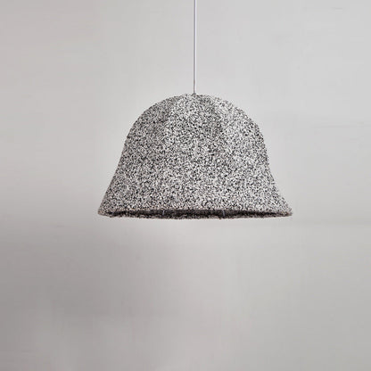 Modern Art Deco Fabric Polka Dot Dome 1-Light Pendant Light For Bedroom & Living Room