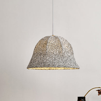 Modern Art Deco Fabric Polka Dot Dome 1-Light Pendant Light For Bedroom & Living Room
