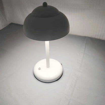 Modern Minimalist Rechargeable Iron Mushroom-Shaped LED Table Lamp For Bedroom And Living Room