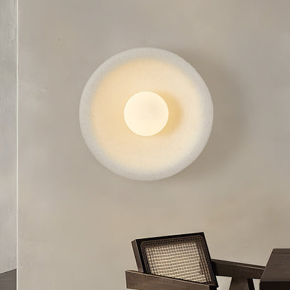 Modern Minimalist Polystyrene Bowl-Shaped 1-Light Wall Sconce Lamp For Bedroom & Living Room