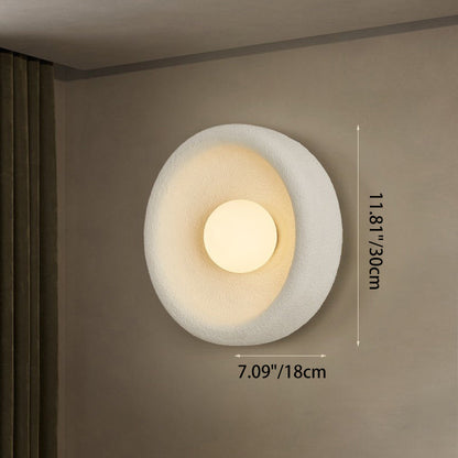 Modern Minimalist Polystyrene Bowl-Shaped 1-Light Wall Sconce Lamp For Bedroom & Living Room