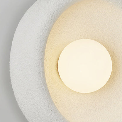 Modern Minimalist Polystyrene Bowl-Shaped 1-Light Wall Sconce Lamp For Bedroom & Living Room
