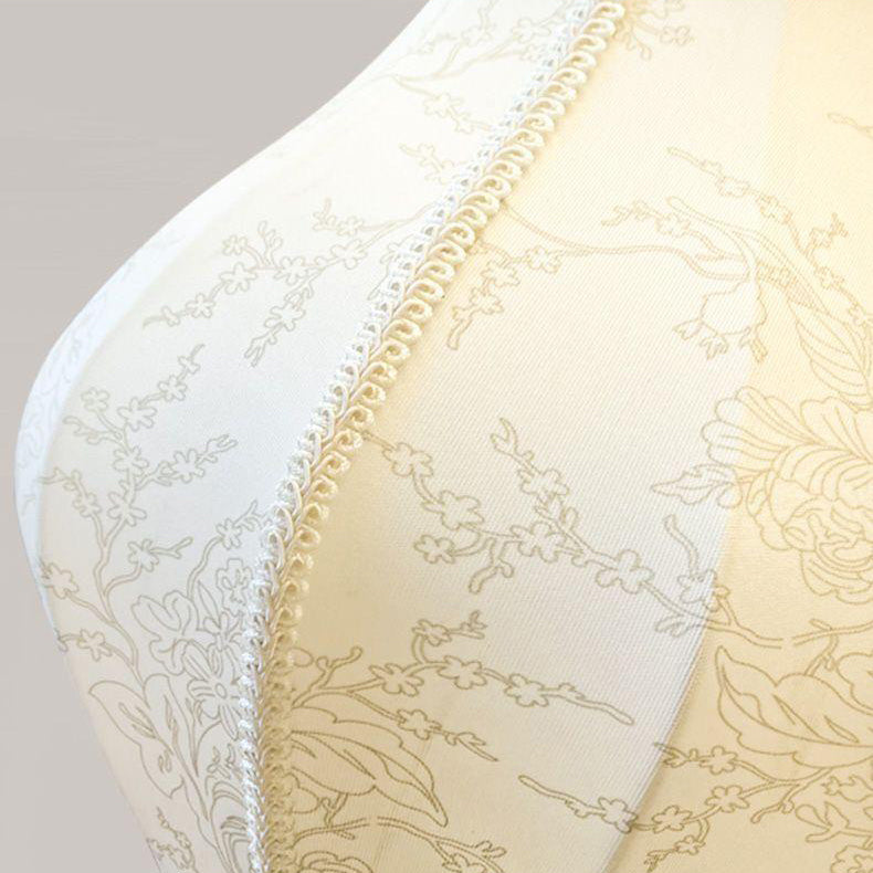 Traditional Vintage Metal & Fabric Patterned Shade 1-Light Standing Floor Lamp For Living Room & Bedroom