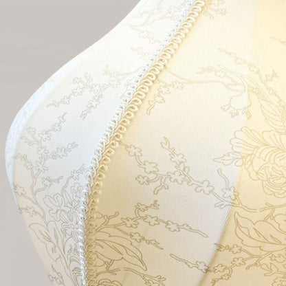 Traditional Vintage Metal & Fabric Patterned Shade 1-Light Standing Floor Lamp For Living Room & Bedroom