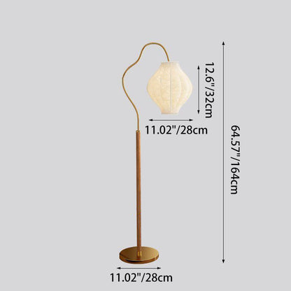 Traditional Vintage Metal & Fabric Patterned Shade 1-Light Standing Floor Lamp For Living Room & Bedroom