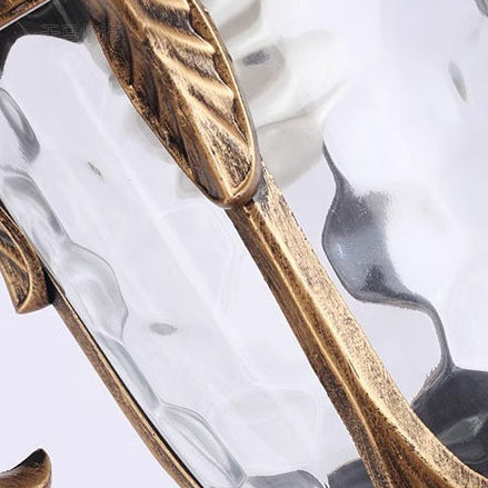 Traditional European Aluminum Water Glass Post Lamp 3-Light Outdoor Light For Garden