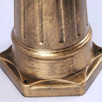 Traditional European Aluminum Water Glass Post Lamp 3-Light Outdoor Light For Garden