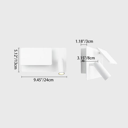 Modern Minimalist Aluminum Rectangular LED Wall Sconce Lamp For Bedroom & Living Room
