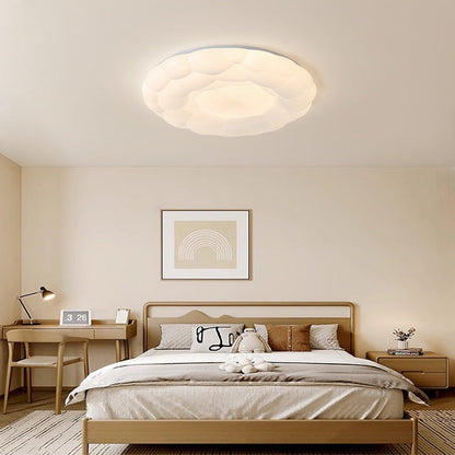 Modern Mid-Century Iron And Acrylic Round Cloud LED Flush Mount Ceiling Light For Bedroom And Living Room