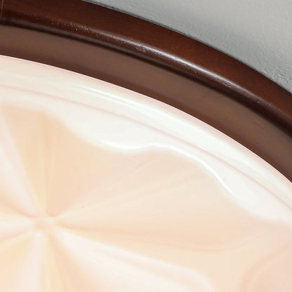 Modern Minimalist Iron And Acrylic Round Leaf-Textured LED Flush Mount Ceiling Light For Living Room And Bedroom
