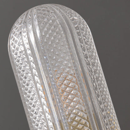 Modern Luxury Copper And Glass Cylinder Diamond Texture 2-Light Wall Sconce Lamp For Living Room And Bedroom