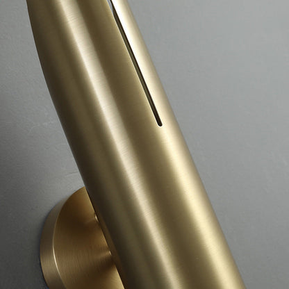 Modern Luxury Copper Triangular Cylindrical 1-Light Wall Sconce Lamp For Living Room And Bedroom