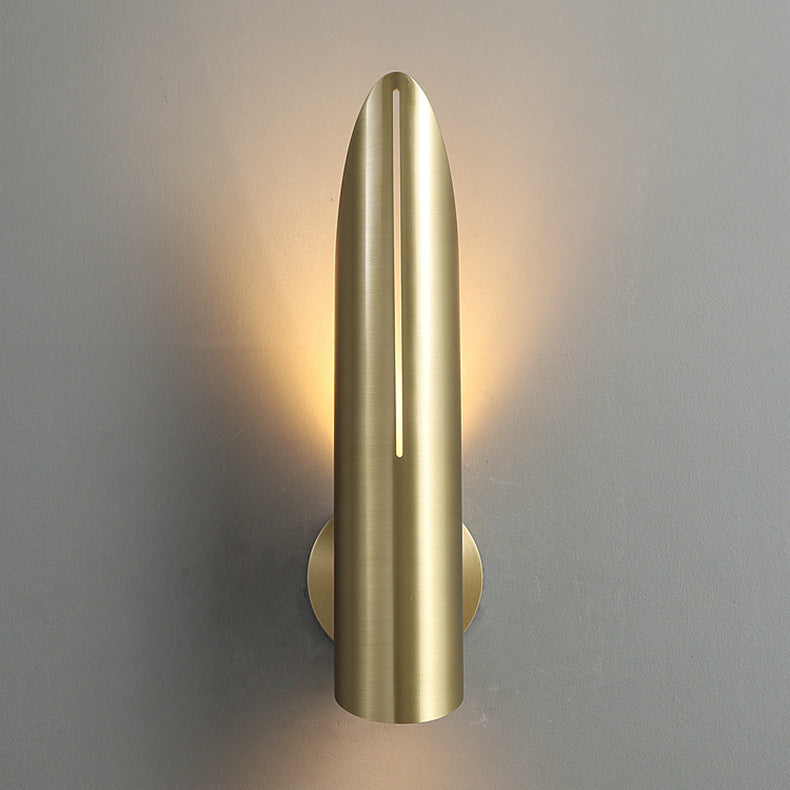 Modern Luxury Copper Triangular Cylindrical 1-Light Wall Sconce Lamp For Living Room And Bedroom