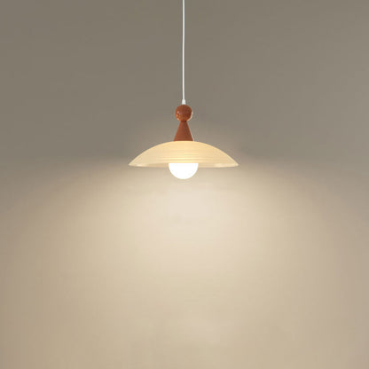 Contemporary Creative Iron And Glass Round Dome 1-Light Pendant Light For Living Room And Bedroom