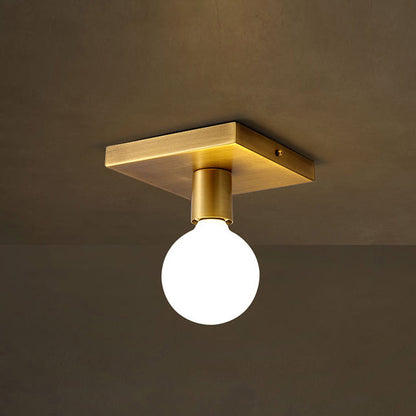 Modern Minimalist Iron Square And Round 1-Light Flush Mount Ceiling Light For Living Room