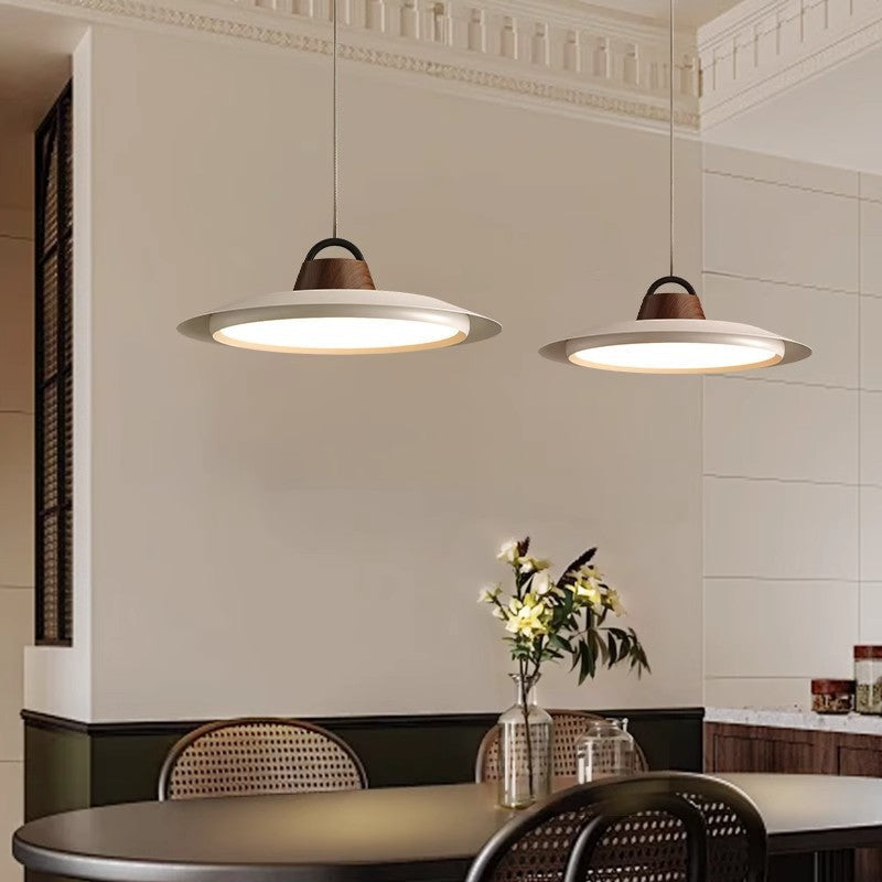 Contemporary Creative Iron Aluminum Round Disc LED Pendant Light For Living Room