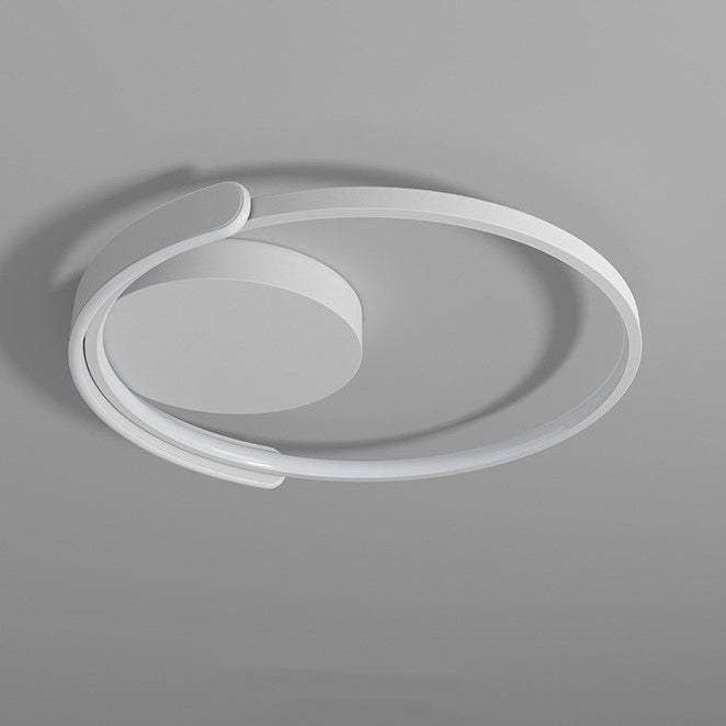 Modern Minimalist Iron & Silicone Square Round LED Flush Mount Ceiling Light For Bedroom