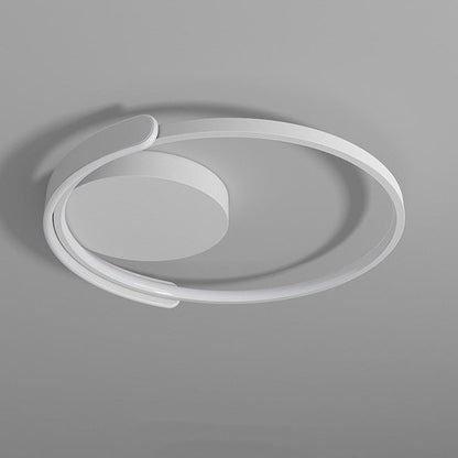 Modern Minimalist Iron & Silicone Square Round LED Flush Mount Ceiling Light For Bedroom