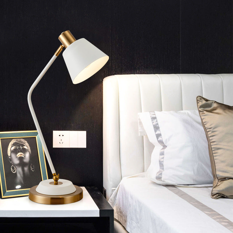 Modern Minimalist Iron Cylinder Shade 1-Light Table Lamp For Living Room