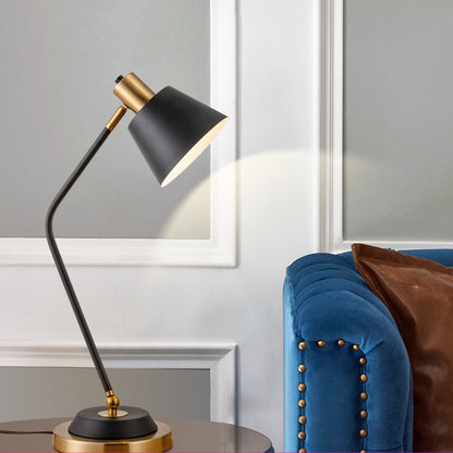 Modern Minimalist Iron Cylinder Shade 1-Light Table Lamp For Living Room
