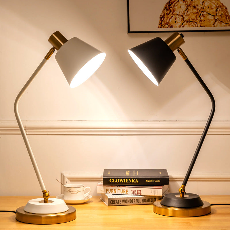 Modern Minimalist Iron Cylinder Shade 1-Light Table Lamp For Living Room