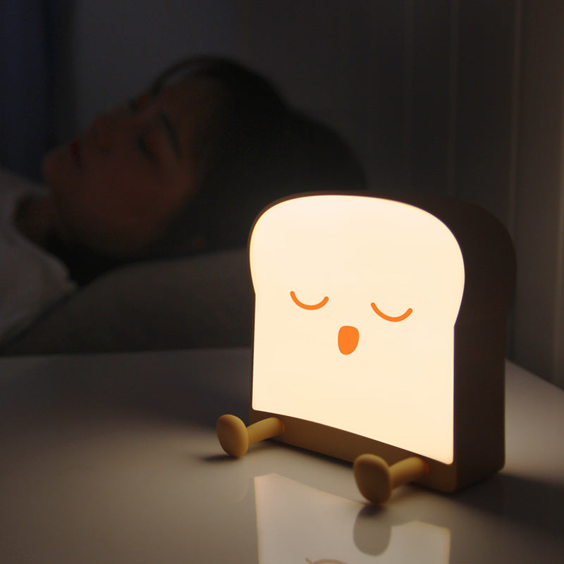 Contemporary Creative ABS Silicone Bread-Shaped LED Table Lamp For Bedroom
