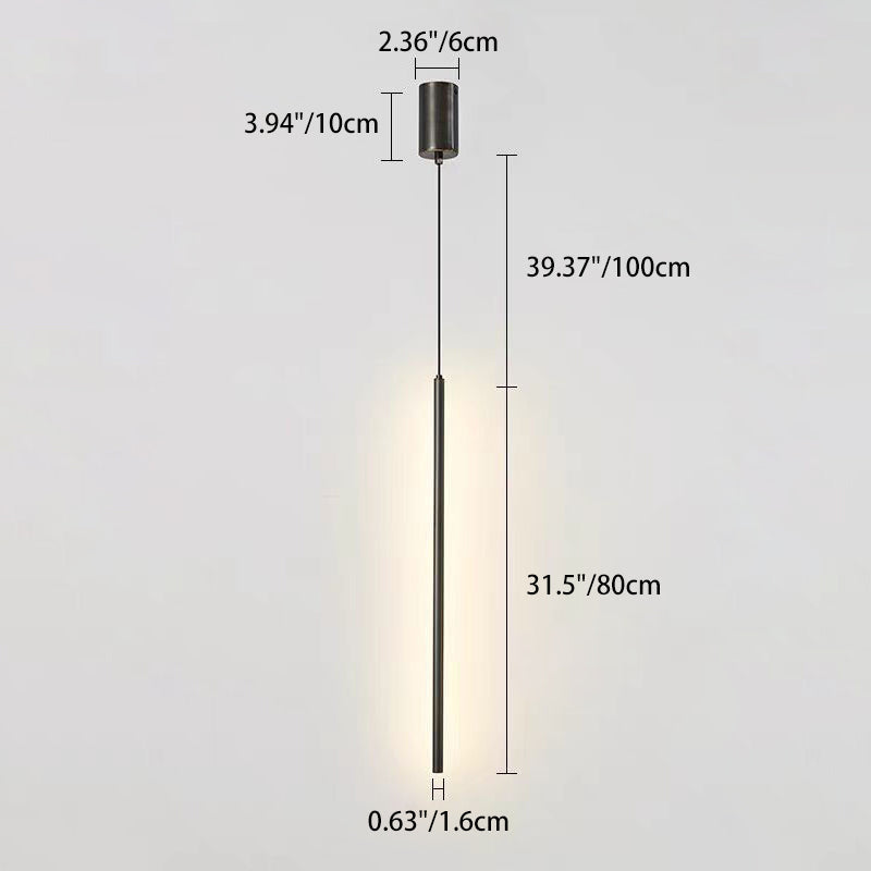Modern Minimalist Aluminum Silicone Cylinder LED Pendant Light For Bedroom