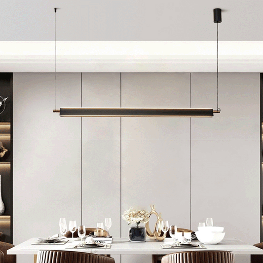 Modern Minimalist Metal PMMA Rectangle LED Island Light Chandelier For Dining Room
