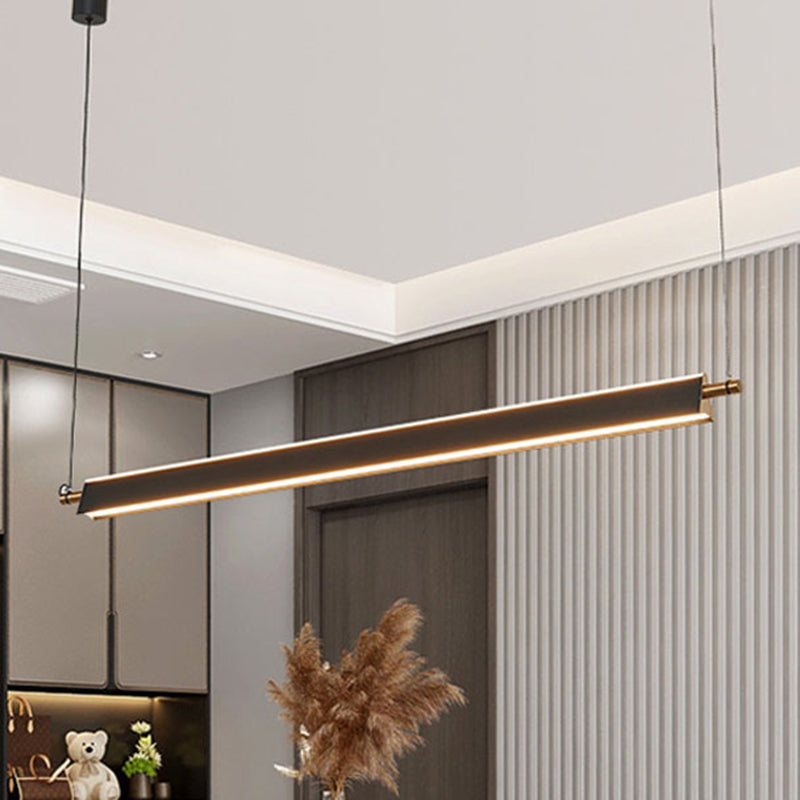 Modern Minimalist Metal PMMA Rectangle LED Island Light Chandelier For Dining Room