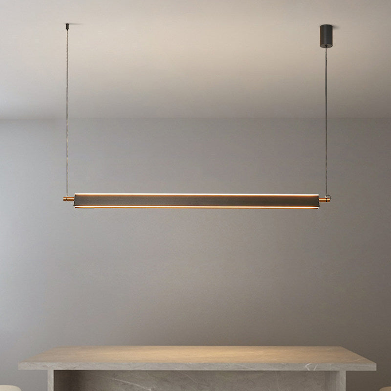 Modern Minimalist Metal PMMA Rectangle LED Island Light Chandelier For Dining Room