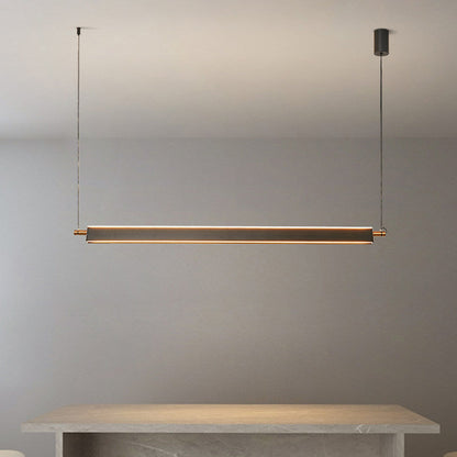 Modern Minimalist Metal PMMA Rectangle LED Island Light Chandelier For Dining Room