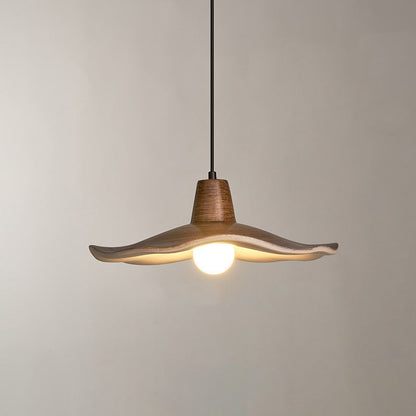 Traditional Chinese Iron & Resin Irregular Round 1-Light Pendant Light For Living Room