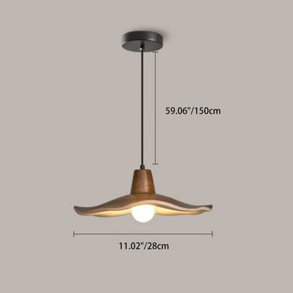 Traditional Chinese Iron & Resin Irregular Round 1-Light Pendant Light For Living Room