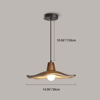 Traditional Chinese Iron & Resin Irregular Round 1-Light Pendant Light For Living Room
