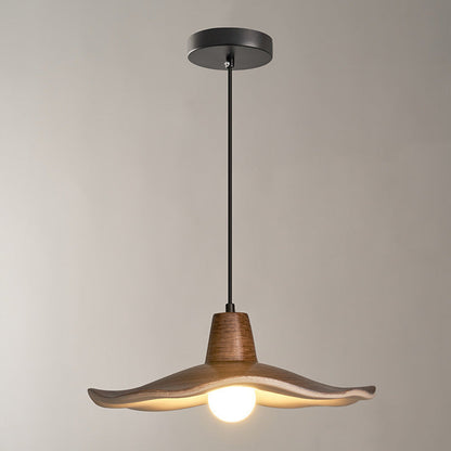 Traditional Chinese Iron & Resin Irregular Round 1-Light Pendant Light For Living Room