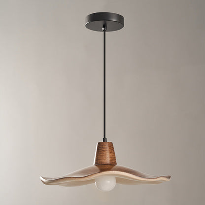 Traditional Chinese Iron & Resin Irregular Round 1-Light Pendant Light For Living Room