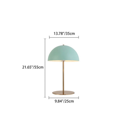 Modern Minimalist Iron Dome-Shaped 1-Light Table Lamp For Bedroom